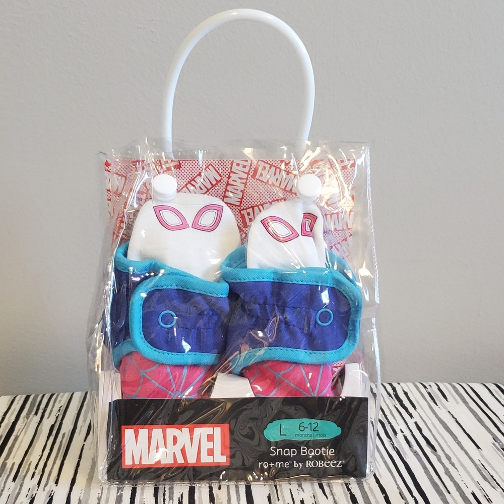 Marvel Spider Man Snap Bootie for Children Size 6-12 Months - Blue and Pink